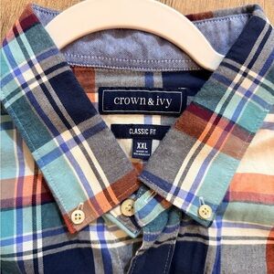 Crown & Ivy Men's Colorful Plaid Button-Down Shirt